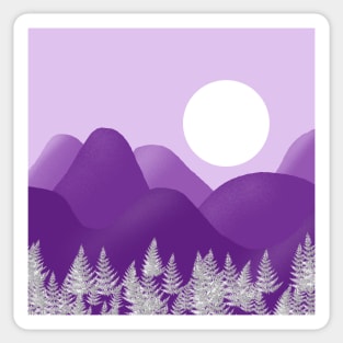 Purple Mountains With Trees Sticker